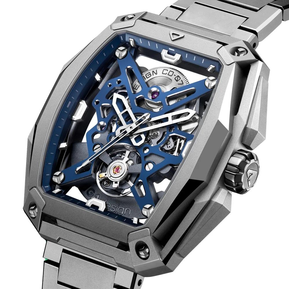 Relógio Masculino CIGA design Skeleton EDGE Hunter Azul Z041 TIBU 1T