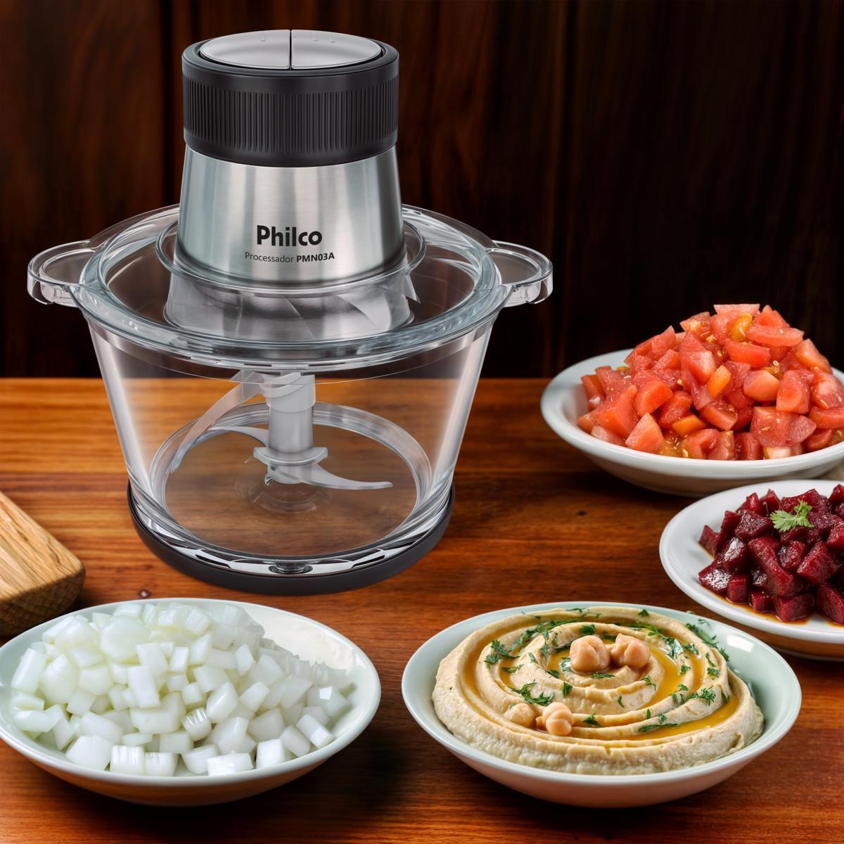 Processador Compacto Philco Jarra de Vidro 350W PMN03A 127V Inox