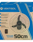 Ventilador de Parede Oscilante Ventisol 3 Pás Premium, Preto, 50cm, Bivolt