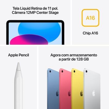 Apple iPad 11ª geração, chip A16, Wi-Fi, 128GB - Prata