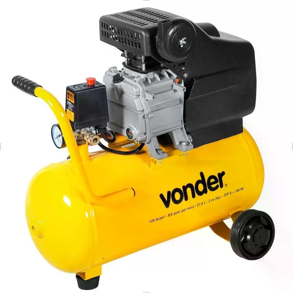 Motocompressor De Ar 21,6l Mcv 216 Vonder Cor Amarelo Fase Elétrica Monofásica Frequência 60 Hz
