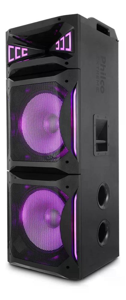 Caixa De Som Amplificada 2500w Philco Ex Bass Pcx30000 Preto