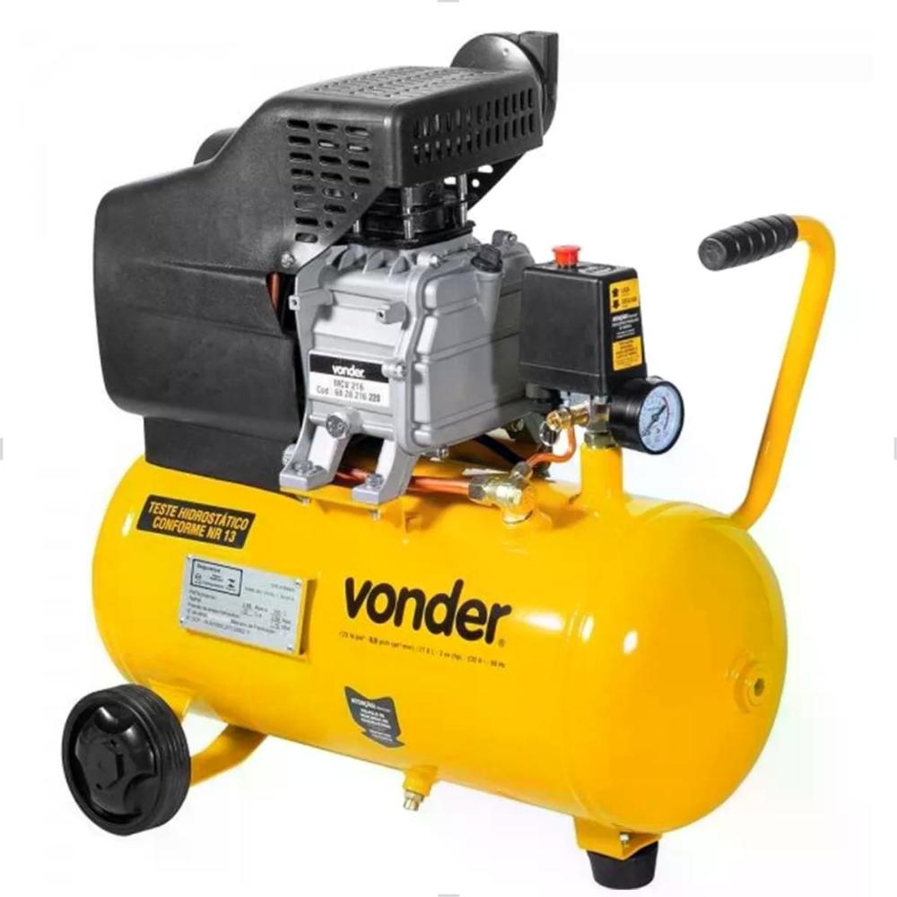 Motocompressor De Ar 21,6l Mcv 216 Vonder Cor Amarelo Fase Elétrica Monofásica Frequência 60 Hz