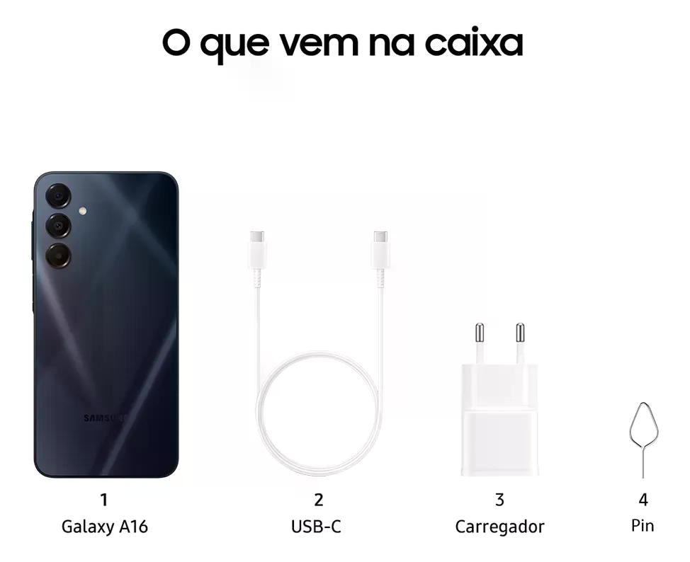 Smartphone Samsung Galaxy A16 128gb 4gb Ram - Preto