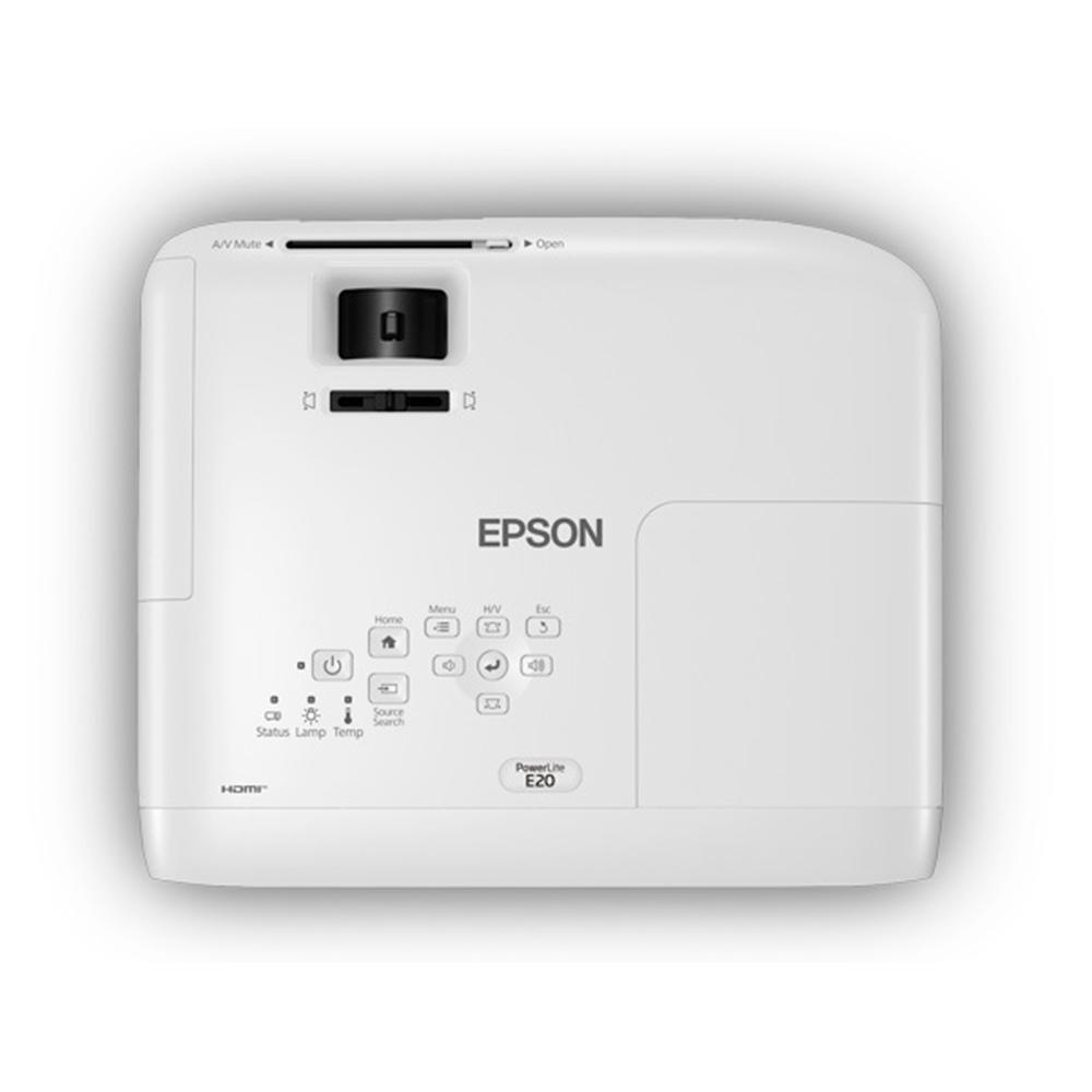 EPSON Projetor Powerlite E20, 3400 Lúmens, XGA, HDMI, Branco