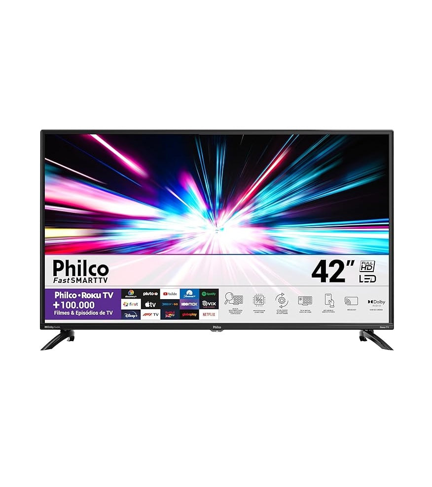 Smart TV 42” Philco PTV42G6FR2CPF Roku TV LED Dolby Áudio