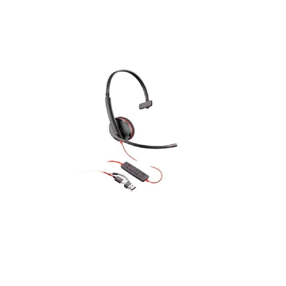 Headset HP Poly Blackwire C3210 Mono USB-C+USB-A 8X214A6