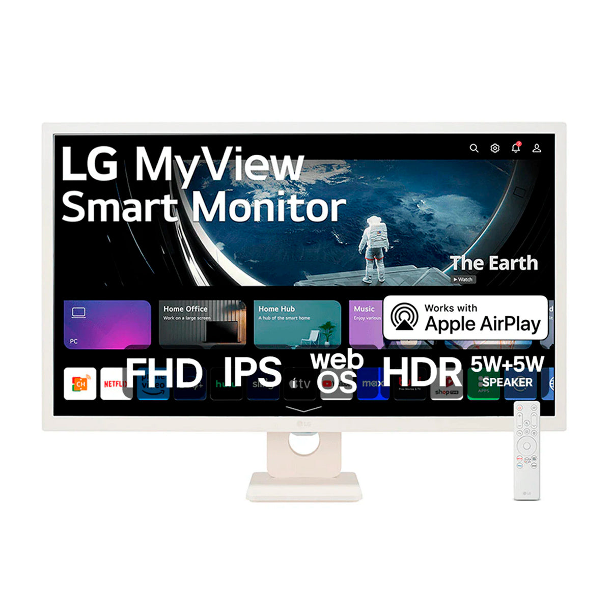 Monitor LG MyView Smart - Tela IPS de 32”, FHD, WebOS, ThinQ