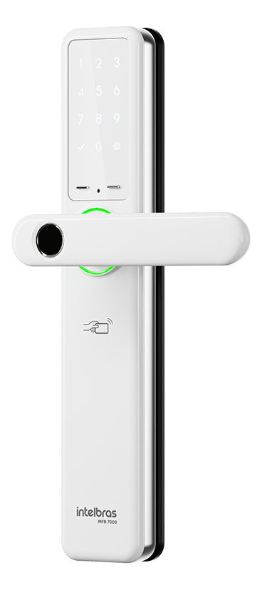 Fechadura Digital De Embutir Com Maçaneta Intelbras Mfr 7000 Branca