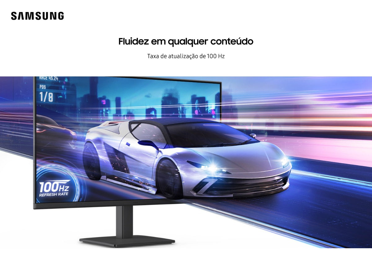Monitor Gamer Samsung 24 Fhd,100 Hz, Hdmi, Vga,preto, S3