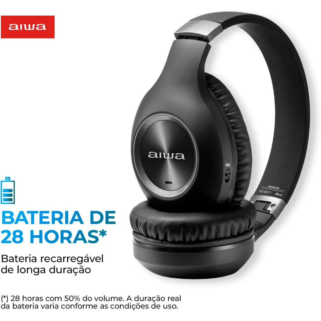 Fone De Ouvido Headphone Aiwa Hp-02-b Bluetooth