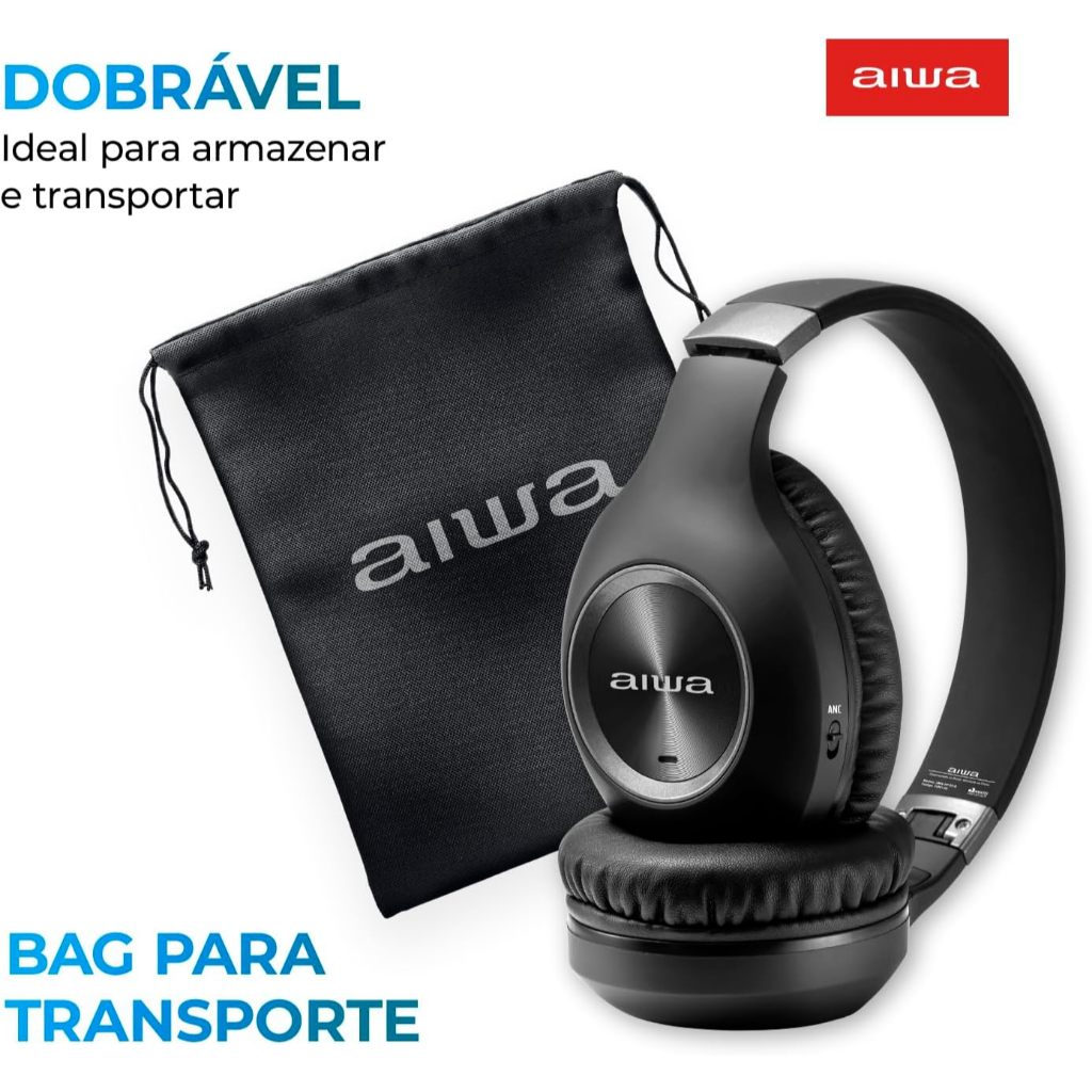 Fone De Ouvido Headphone Aiwa Hp-02-b Bluetooth