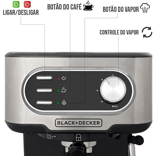 Cafeteira Elétrica Black+decker Ce1100g Cápsulas Nespresso E Dolce Gusto 127v Preto