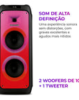 Caixa de Som PartyBox AIWA PB-06 Bluetooth 20H RGB USB TWS Preto