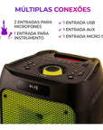 Caixa de Som PartyBox AIWA PB-06 Bluetooth 20H RGB USB TWS Preto