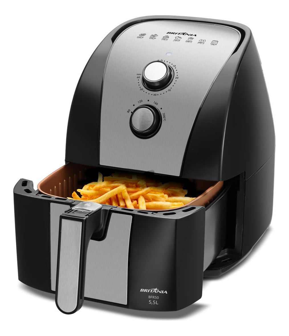 Fritadeira Air Fryer Britânia 5,5L 1500W Gold BFR51 220V