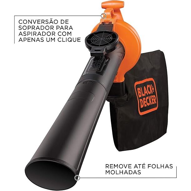 Soprador E Aspirador De Folhas Black+decker Bv25 Com Função Triturador 220v