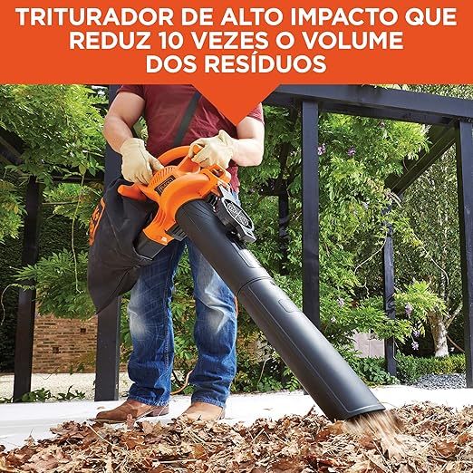 Soprador E Aspirador De Folhas Black+decker Bv25 Com Função Triturador 220v