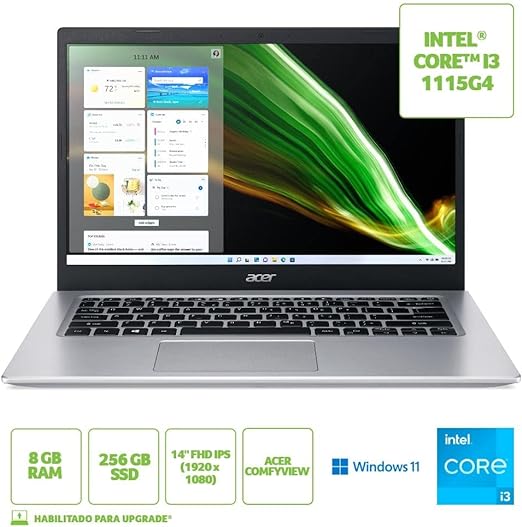 NOTEBOOK ACER 14&quot; A514-54-397J I3-11G 8GB 256SSD WIN11H