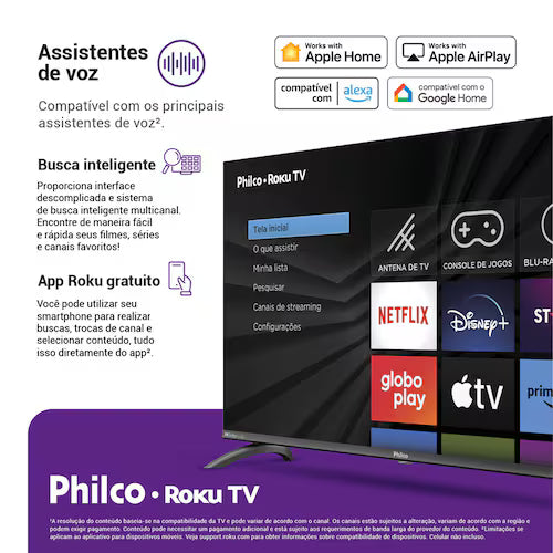 Smart TV 40" Philco Full HD LED PTV40M9GR2CGB Roku TV Dolby Áudio