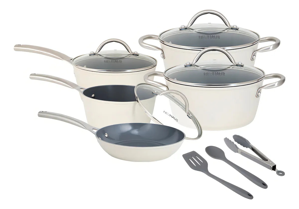 Jogo De Panelas 8 Peças Ceramic Prime Off White - Neuhaus