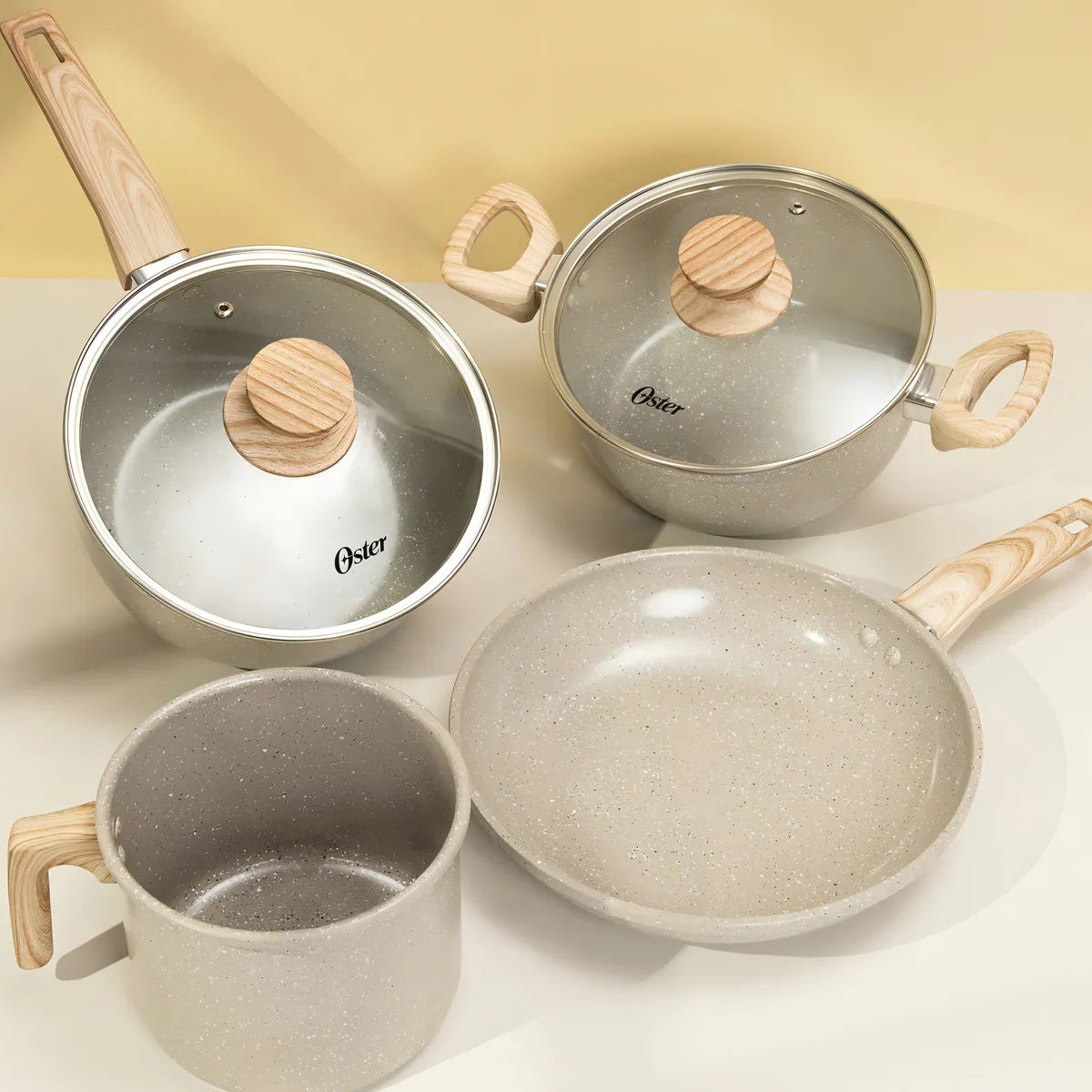 Conjunto De Panelas 4 Peças Marble Edition- Cinza Dust Oster