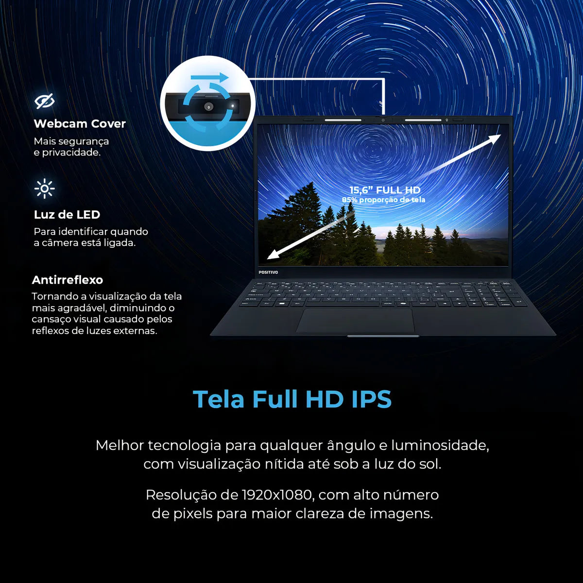 Notebook Positivo Vision i15 Lumina Bar Core i3-N300, W11