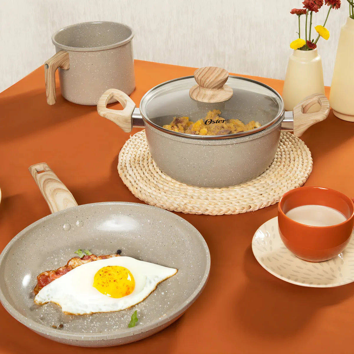 Conjunto De Panelas 4 Peças Marble Edition- Cinza Dust Oster