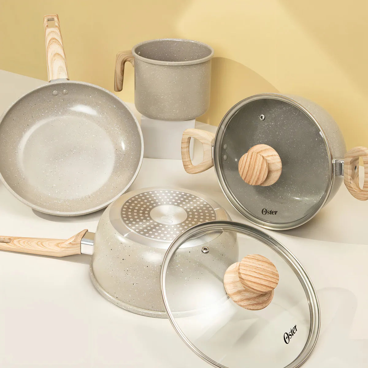 Conjunto De Panelas 4 Peças Marble Edition- Cinza Dust Oster