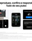Samsung Smartwatch Galaxy Fit3 Prata, Pulseira Branca