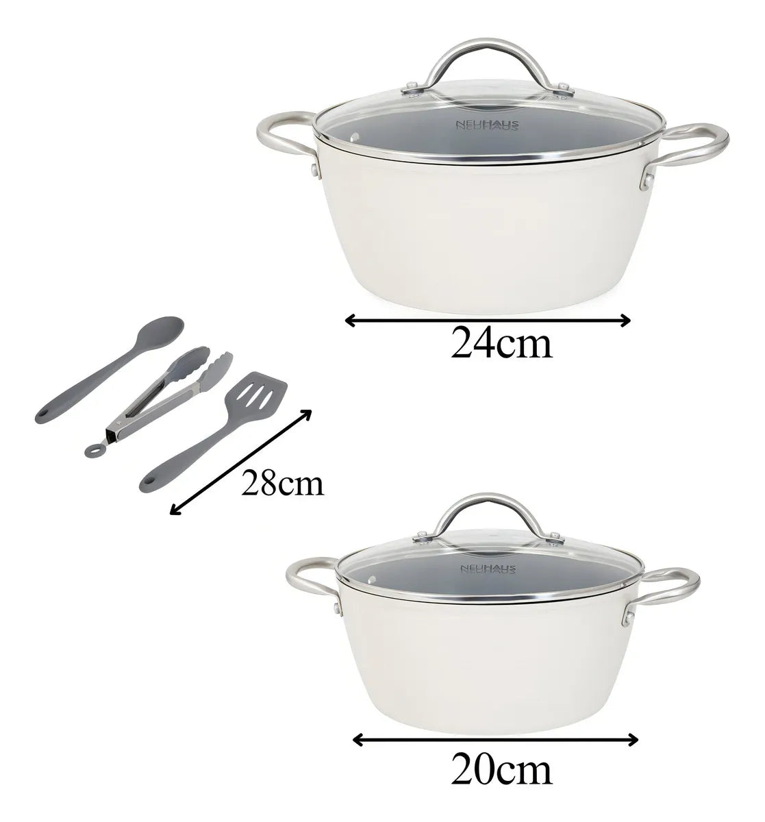 Jogo De Panelas 8 Peças Ceramic Prime Off White - Neuhaus