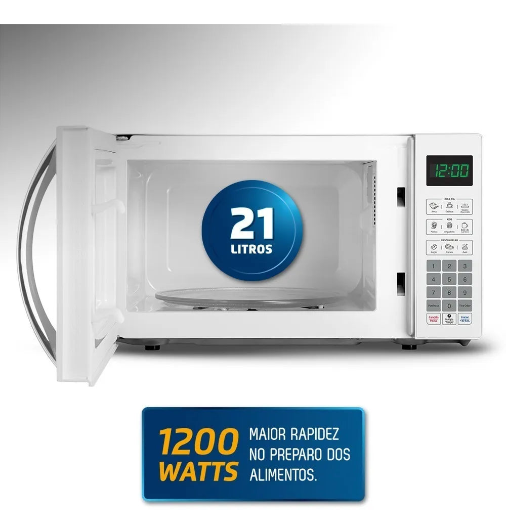 Micro-Ondas, Mondial, Branco, 1200W - MO-01-21-W 220v