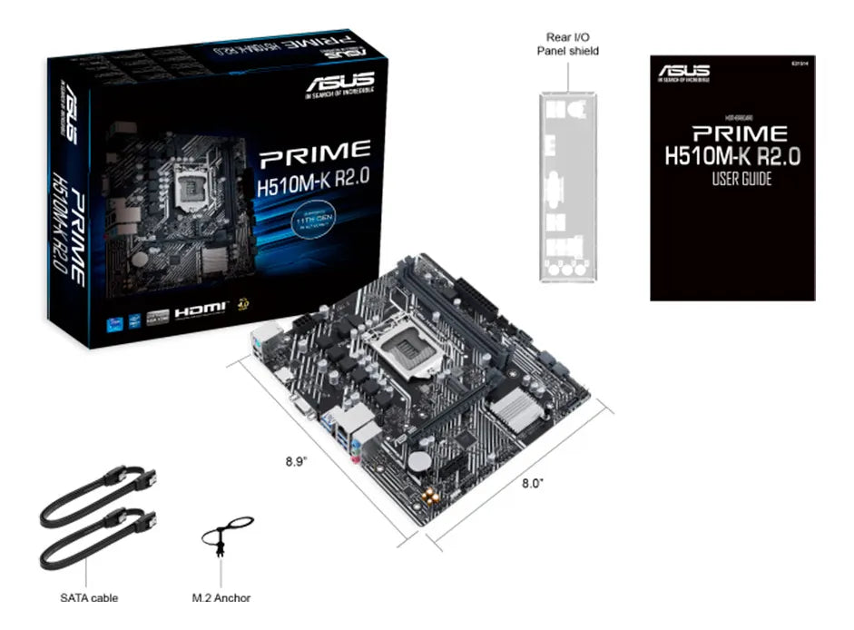Placa Mãe Asus Prime H510m-k R2.0 Lga 1200 - 90mb1e80-m0eay0