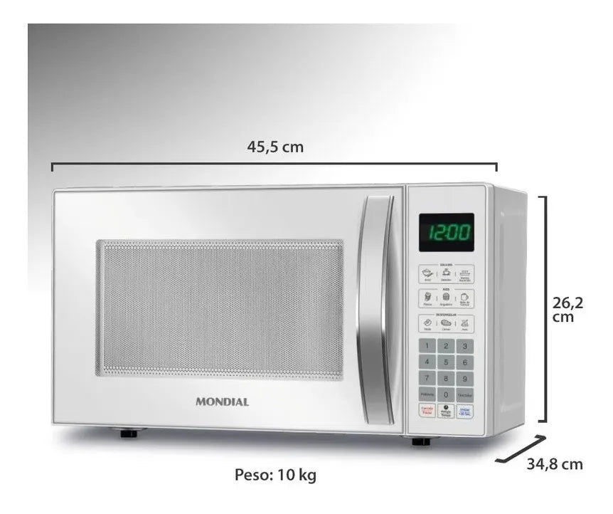 Micro-Ondas, Mondial, Branco, 1200W - MO-01-21-W 220v
