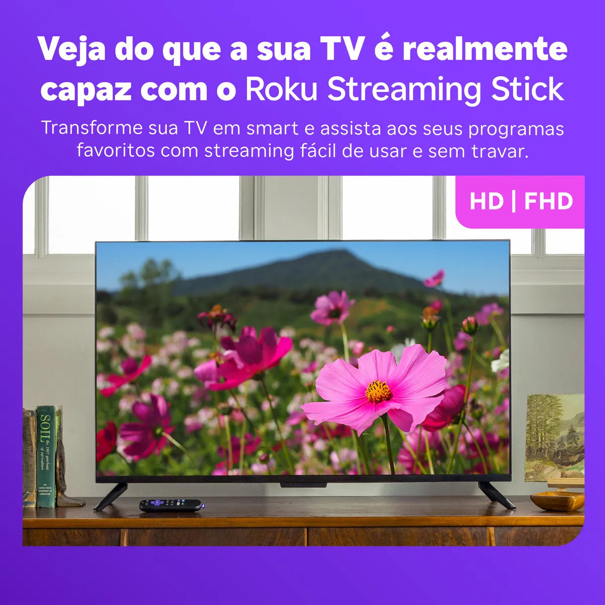 Roku Streaming Stick 2025, Dispositivo para TV HD/FHD