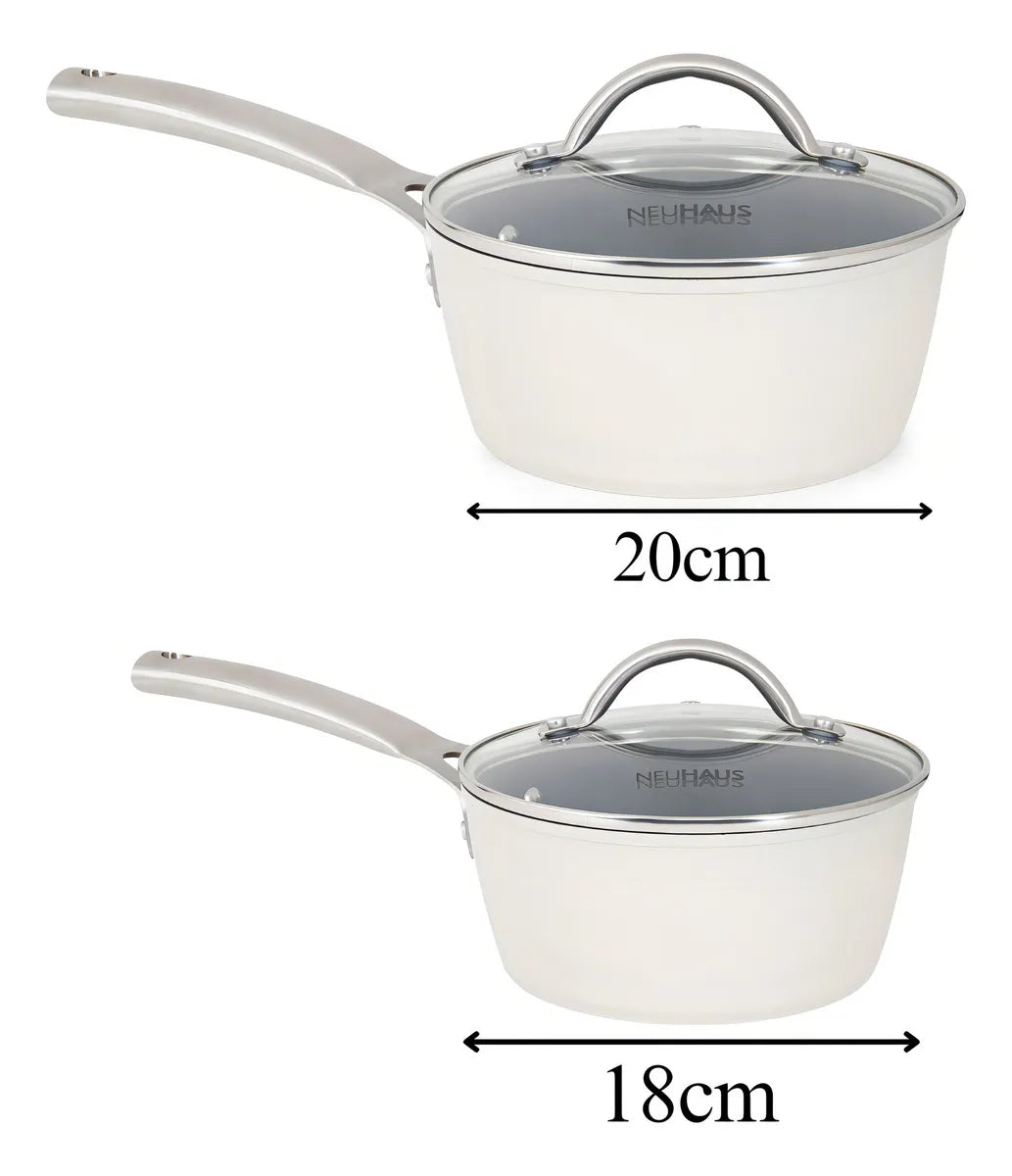 Jogo De Panelas 8 Peças Ceramic Prime Off White - Neuhaus