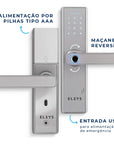 Fechadura Digital com Biometria, Elsys,ESF-DE2000B - Prata