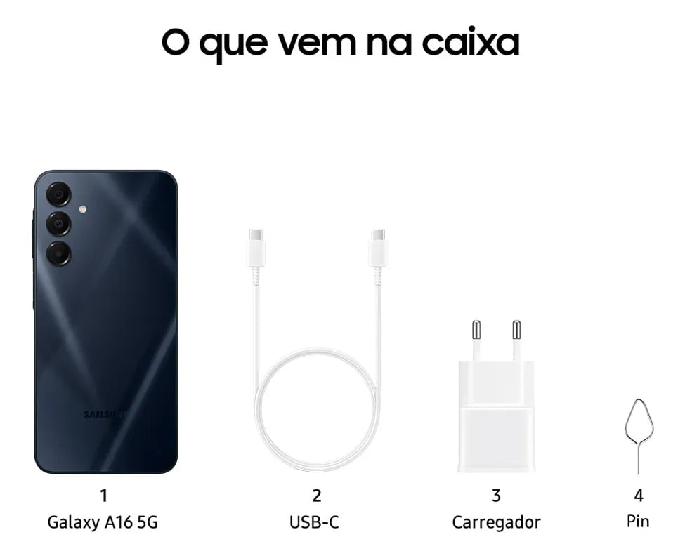 Smartphone Samsung Galaxy A16 128gb 4gb Ram - Preto