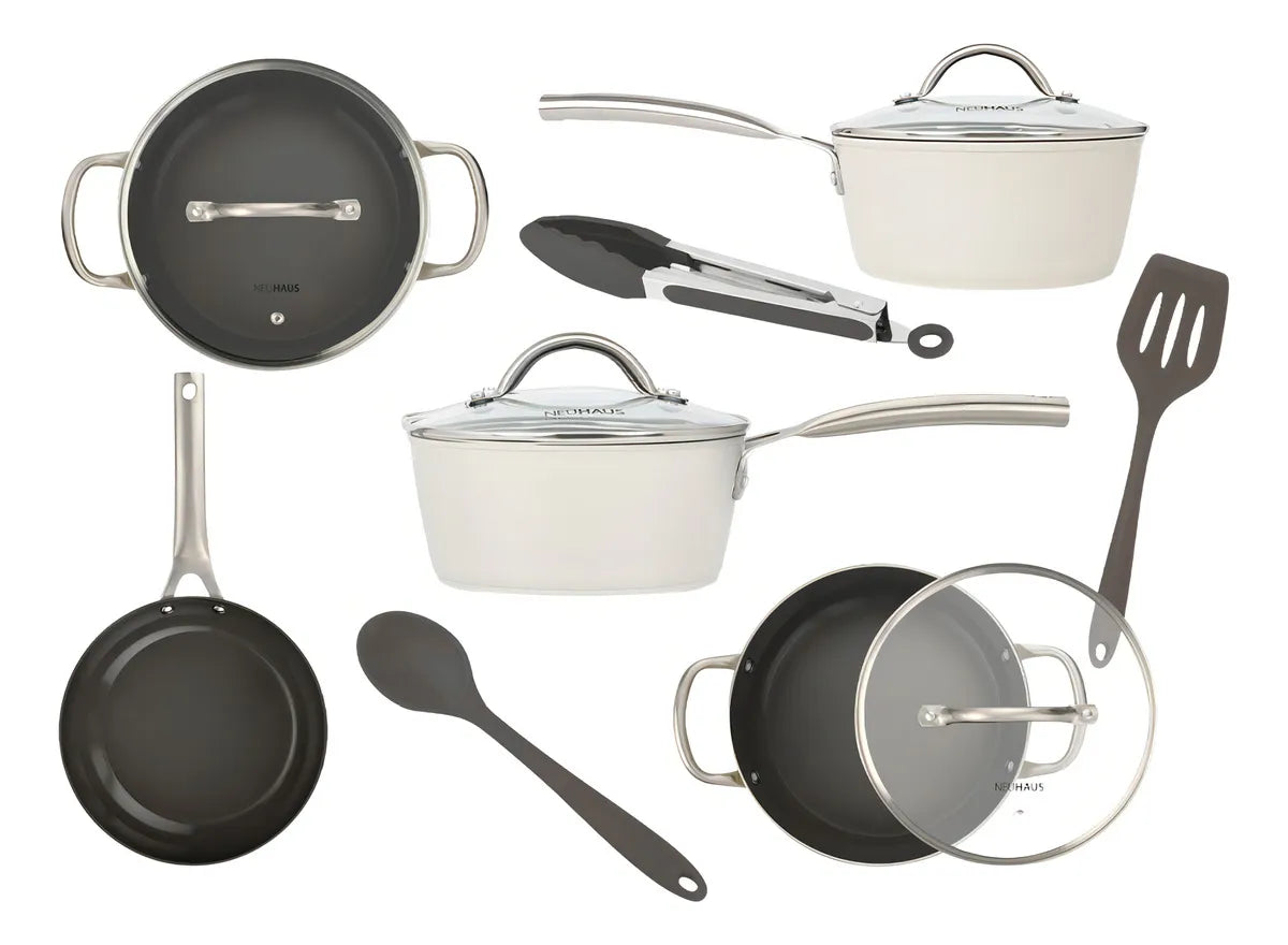 Jogo De Panelas 8 Peças Ceramic Prime Off White - Neuhaus