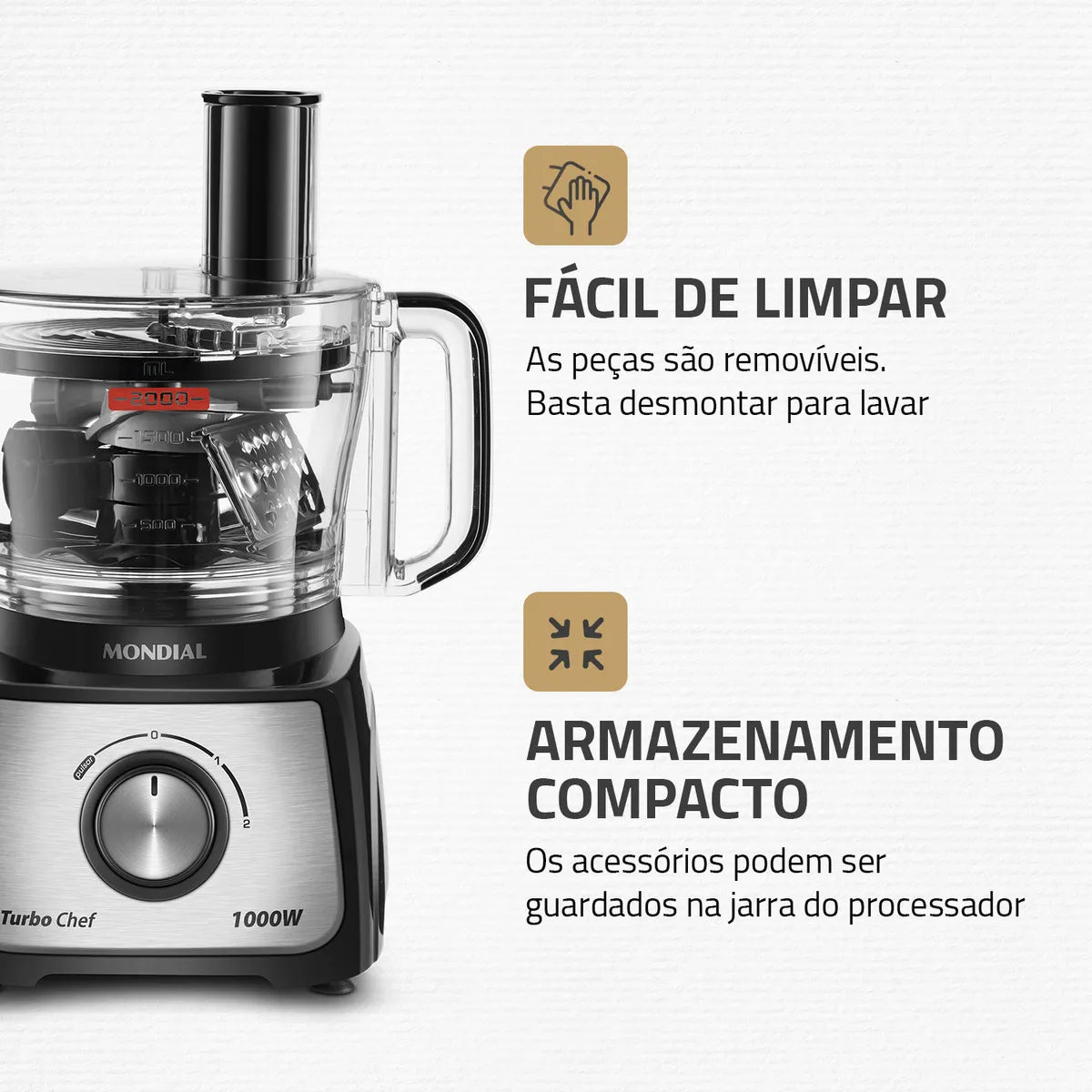 Multiprocessador Turbo Chef 5 em 1 Mondial MPN-01-B - 110V