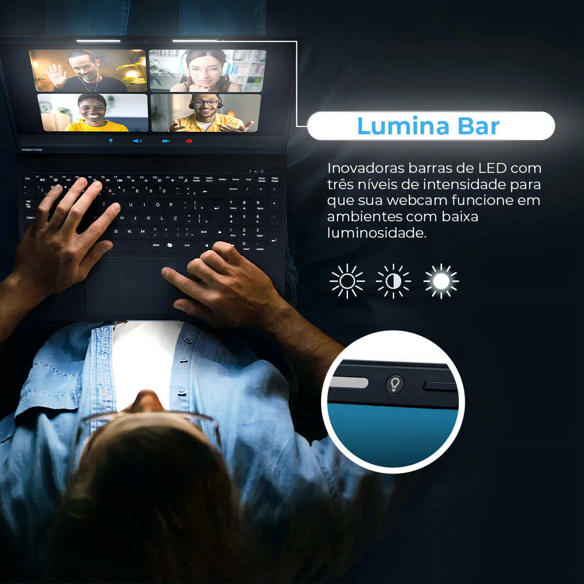 Notebook Positivo Vision i15 Lumina Bar Core i3-N300, W11
