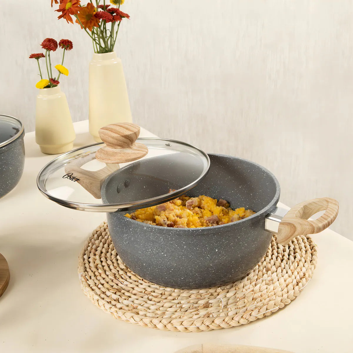 Jogo De Panela 4 Peças Indução Antiaderente Dark Grey Oster