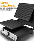 Grill Philco 2 Em 1 Chapa Com Abertura 180° Pgr50a 220v