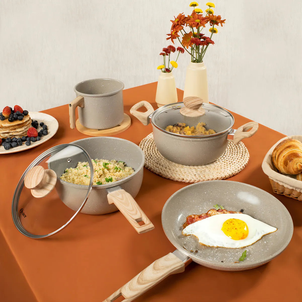 Conjunto De Panelas 4 Peças Marble Edition- Cinza Dust Oster