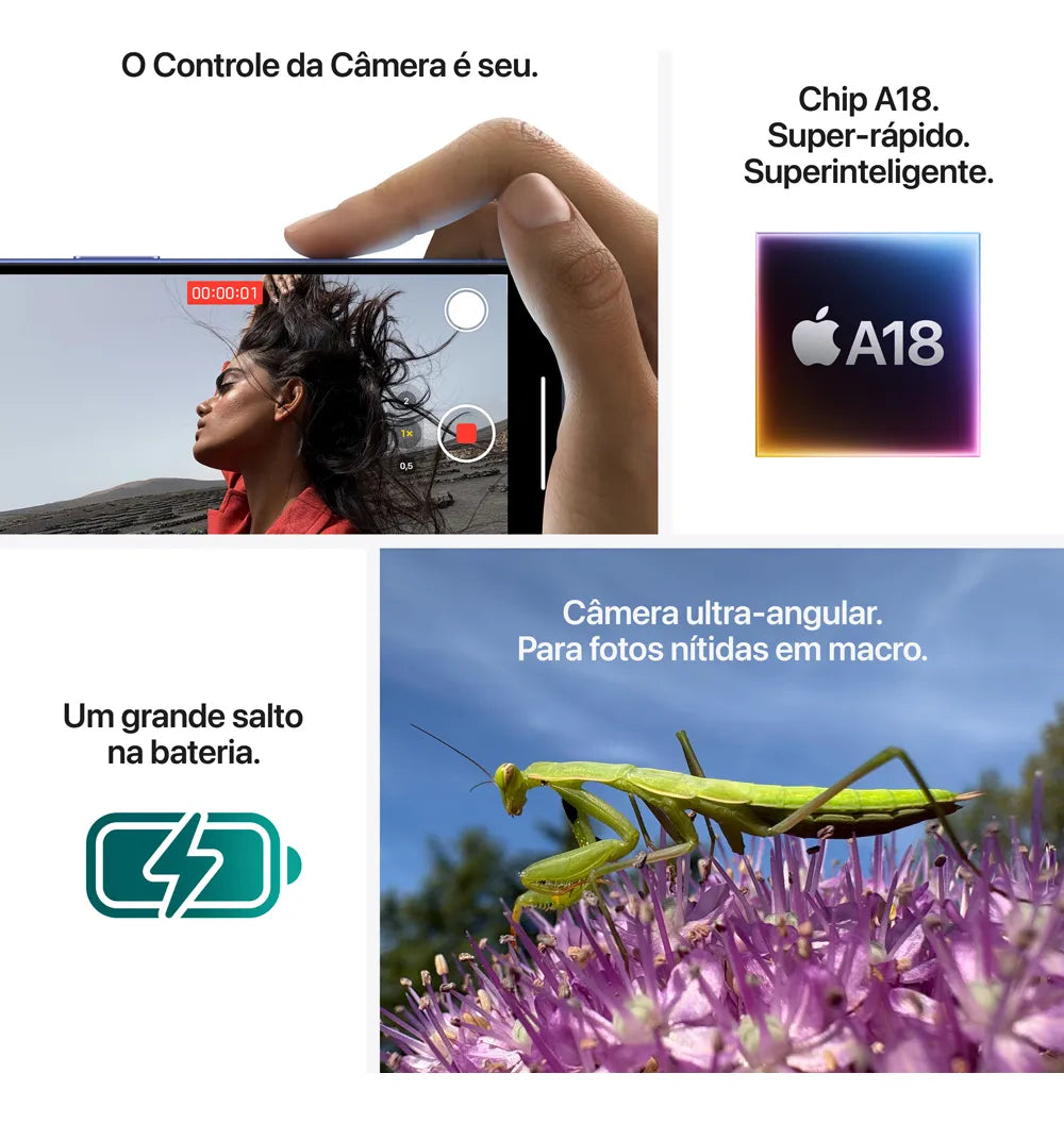 Apple iPhone 16 (256 GB) - Branco