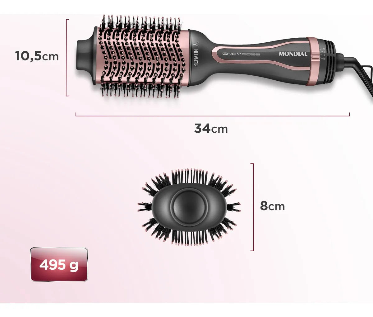 Escova Secadora Keratin Mondial ES-11-BI 1200W - Bivolt