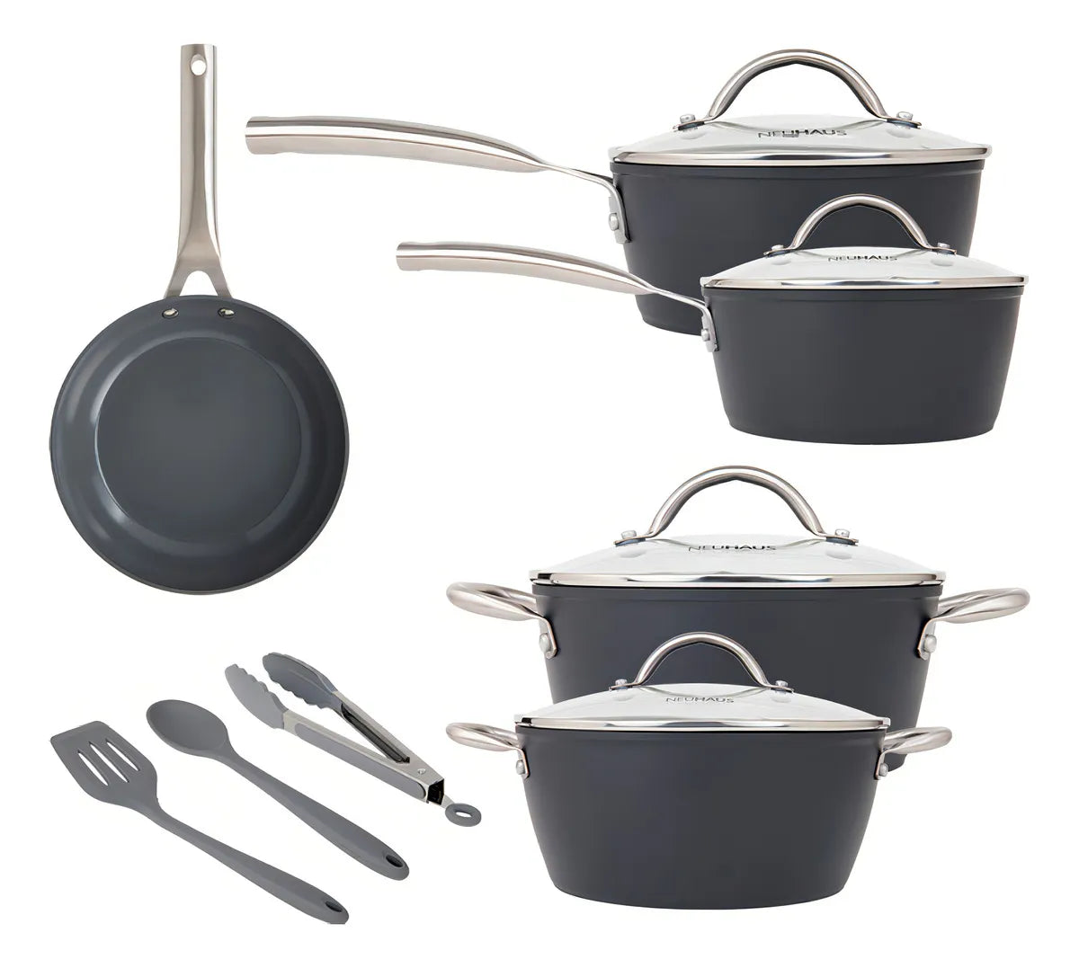 Jogo De Panelas 8 Peças Ceramic Prime Black - Neuhaus