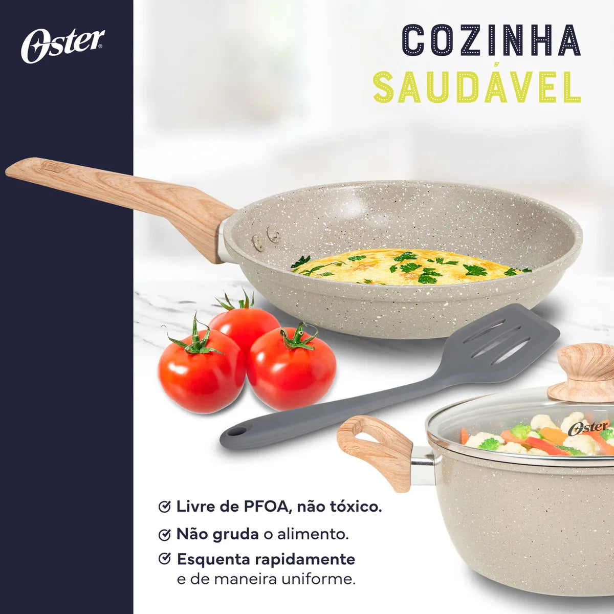 Conjunto De Panelas E Leiteira 5 Peças Marble Edition Cream