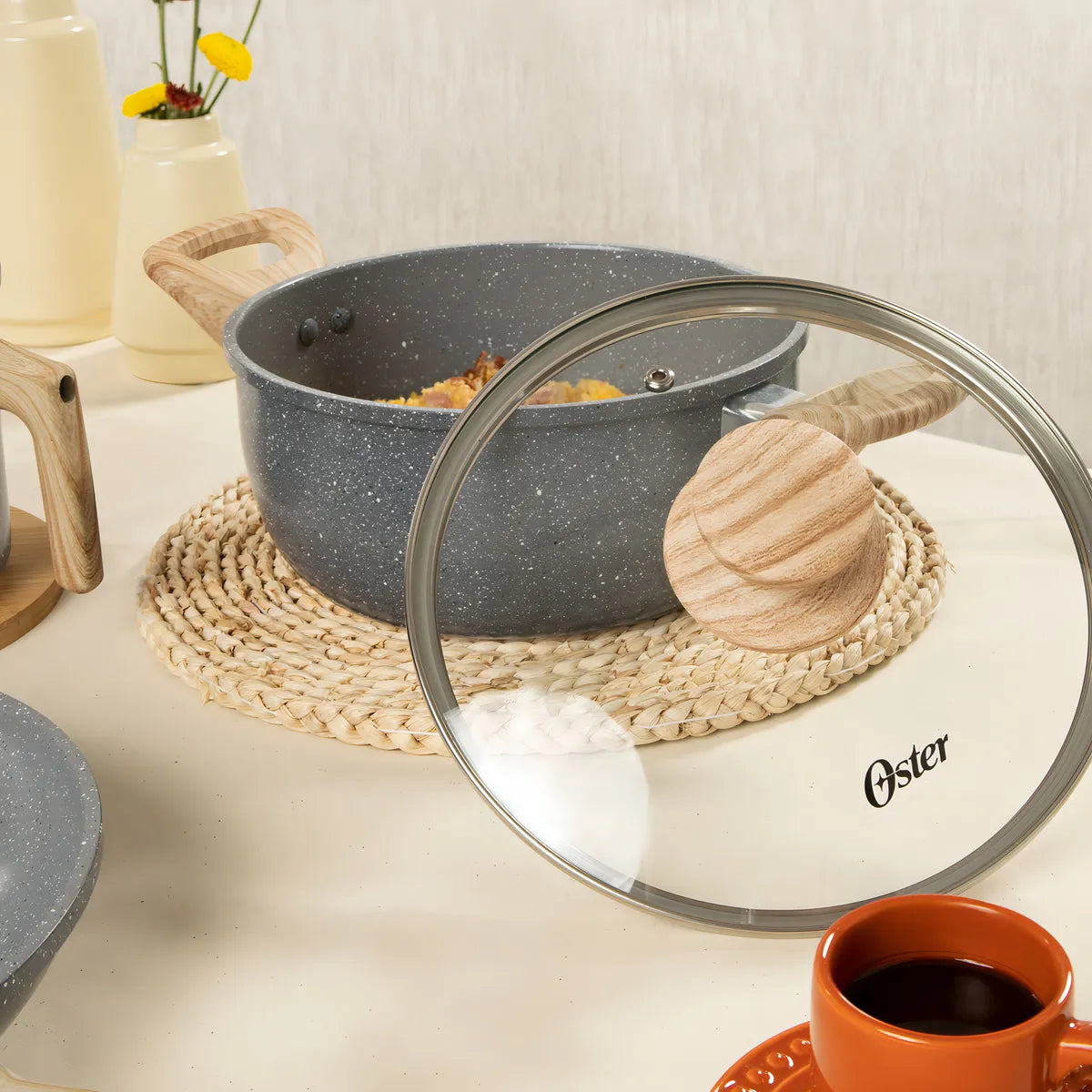 Jogo De Panela 4 Peças Indução Antiaderente Dark Grey Oster