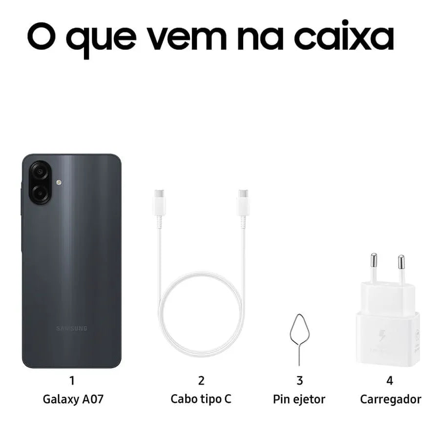 Smartphone Samsung Galaxy A07 256gb 8gb Ram Preto